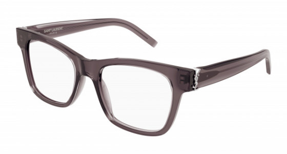 Saint Laurent SL M118 Eyeglasses, 003 - BROWN with TRANSPARENT lenses