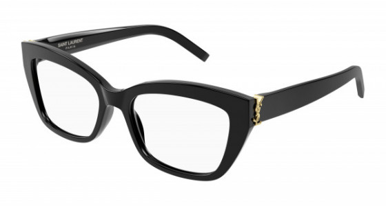 Saint Laurent SL M117 Eyeglasses, 001 - BLACK with TRANSPARENT lenses