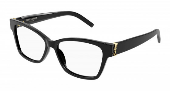 Saint Laurent SL M116 Eyeglasses, 001 - BLACK with TRANSPARENT lenses