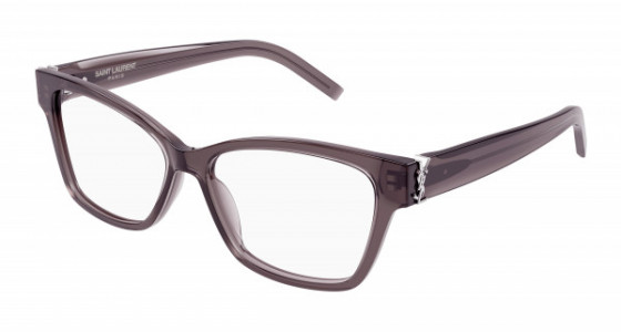 Saint Laurent SL M116 Eyeglasses, 003 - BROWN with TRANSPARENT lenses
