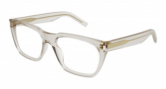 Saint Laurent SL 598 OPT Eyeglasses, 004 - BEIGE with TRANSPARENT lenses