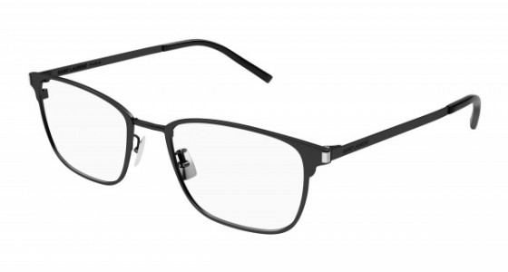 Saint Laurent SL 585 Eyeglasses, 001 - BLACK with TRANSPARENT lenses