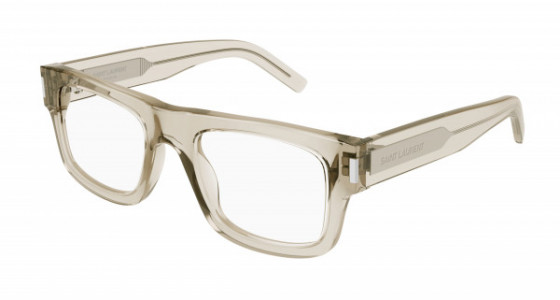 Saint Laurent SL 574 Eyeglasses, 003 - BEIGE with TRANSPARENT lenses