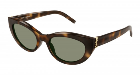 Saint Laurent SL M115 Sunglasses, 003 - HAVANA with GREEN lenses