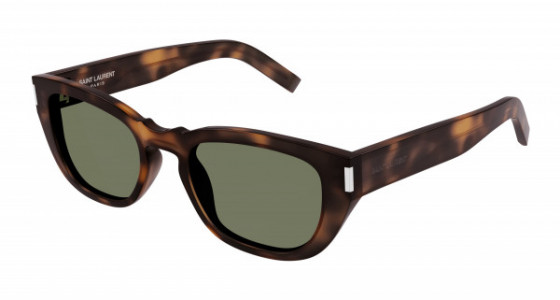 Saint Laurent SL 601 Sunglasses, 002 - HAVANA with GREEN lenses