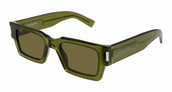 Saint Laurent SL 572 Sunglasses, 005 - GREEN with BROWN lenses