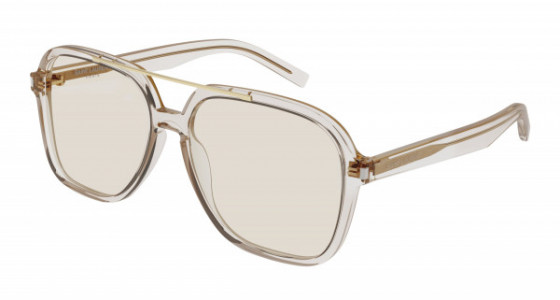 Saint Laurent SL 545 Sunglasses, 002 - BEIGE with YELLOW lenses