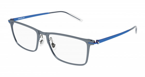 Montblanc MB0285OA Eyeglasses, 005 - BLUE with TRANSPARENT lenses