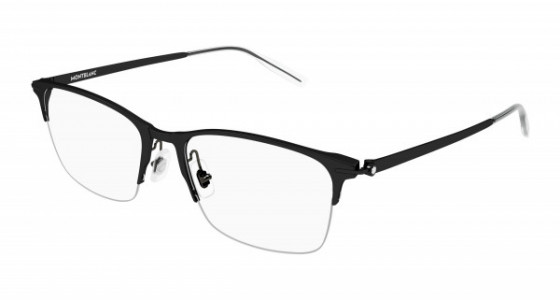 Montblanc MB0284OA Eyeglasses, 001 - BLACK with TRANSPARENT lenses