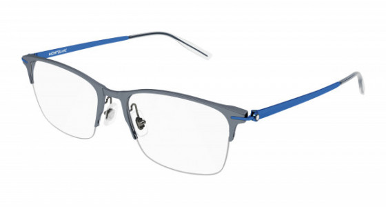 Montblanc MB0284OA Eyeglasses, 002 - BLUE with TRANSPARENT lenses