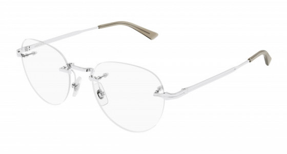 Montblanc MB0268O Eyeglasses, 002 - SILVER with TRANSPARENT lenses