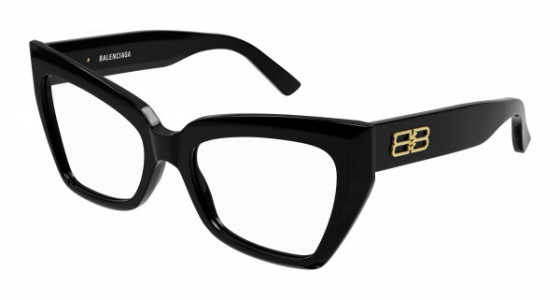 Balenciaga BB0275O Eyeglasses, 001 - BLACK with TRANSPARENT lenses