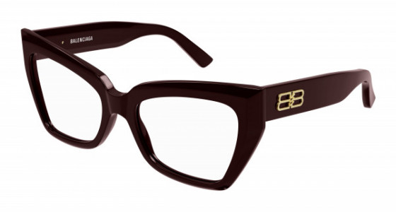 Balenciaga BB0275O Eyeglasses, 003 - RED with TRANSPARENT lenses