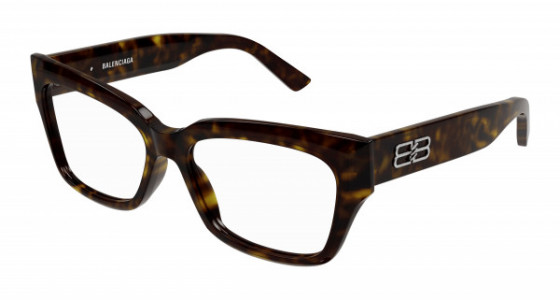 Balenciaga BB0274O Eyeglasses, 002 - HAVANA with TRANSPARENT lenses