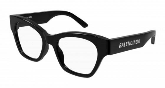 Balenciaga BB0263O Eyeglasses, 001 - BLACK with TRANSPARENT lenses