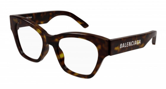 Balenciaga BB0263O Eyeglasses, 002 - HAVANA with TRANSPARENT lenses