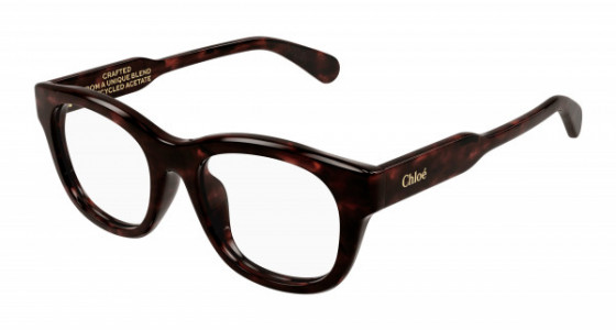 Chloé CH0157OA Eyeglasses, 002 - HAVANA with TRANSPARENT lenses