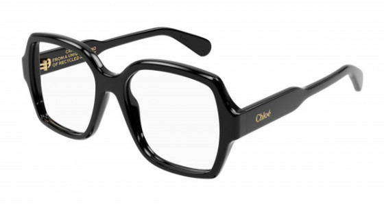 Chloé CH0155O Eyeglasses, 001 - BLACK with TRANSPARENT lenses