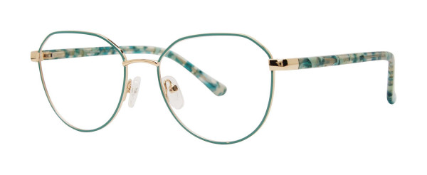 Genevieve SHREWD Eyeglasses, Turquoise/Gold