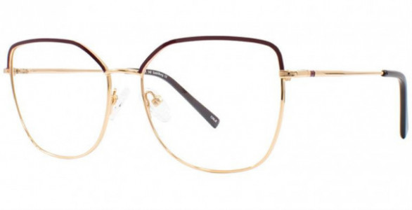 Cosmopolitan Andi Eyeglasses, Gold/Burg
