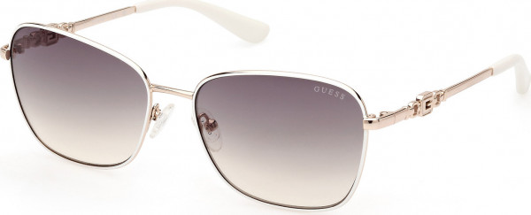 Guess GU7884 Sunglasses, 21P - Shiny White / Shiny Pale Gold