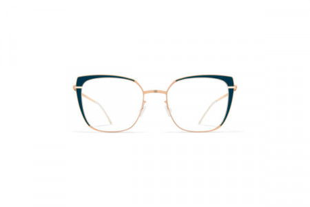 Mykita VIOLA Eyeglasses, Champagnegold/Lagoon Green