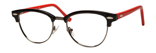 Enhance EN4372 Eyeglasses, Black/Gunmetal/Red