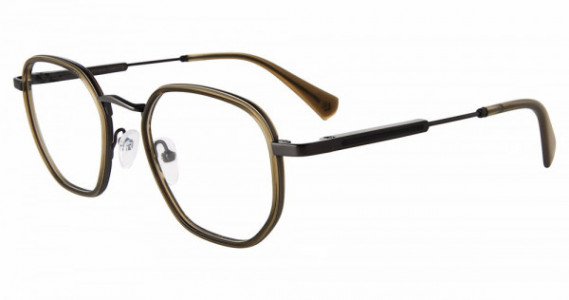 John Varvatos VJV435 Eyeglasses, OLIVE/CRYSTAL (0OLI)