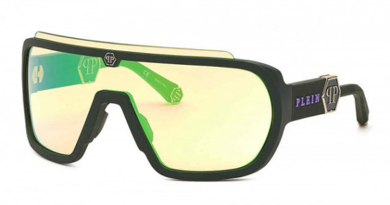 Philipp Plein SPP078 Sunglasses, RUBBERIZED MILITARY GREEN (L50