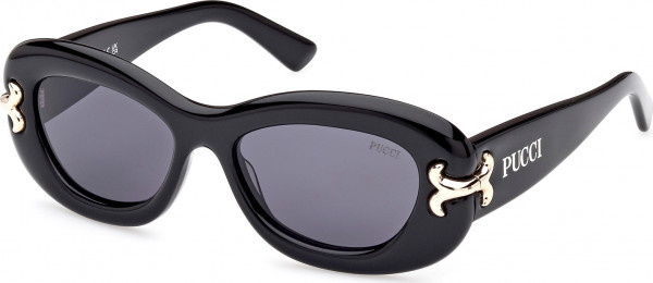 Emilio Pucci EP0210 Sunglasses, 01A - Shiny Black / Shiny Black