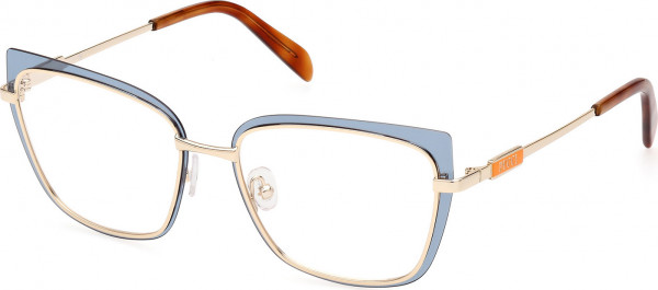 Emilio Pucci EP5219 Eyeglasses, 089 - Shiny Turquoise / Shiny Pale Gold