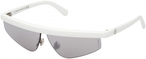 Moncler ML0254 Orizion Sunglasses, 21C - Optical White / Silver Mirror
