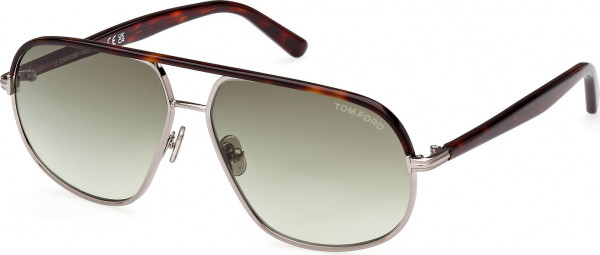 Tom Ford FT1019 MAXWELL Sunglasses, 14P - Shiny Light Ruthenium / Dark Havana