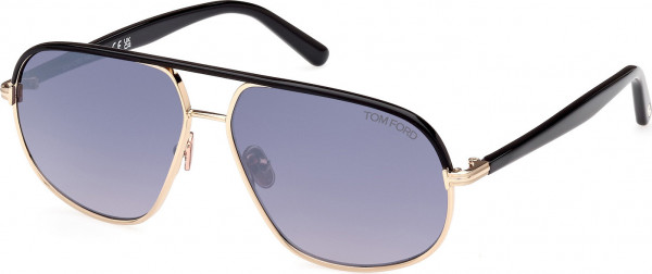 Tom Ford FT1019 MAXWELL Sunglasses, 28B - Shiny Rose Gold / Shiny Black