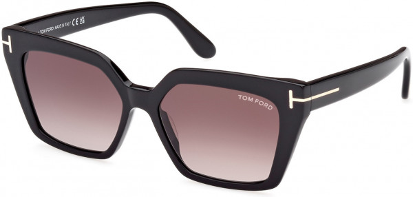 Tom Ford FT1030 WINONA Sunglasses, 01Z - Shiny Black, 