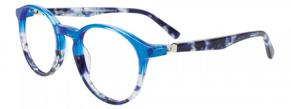 EasyClip EC656 Eyeglasses, 050 - Tr. Blue & Blue Tortoise