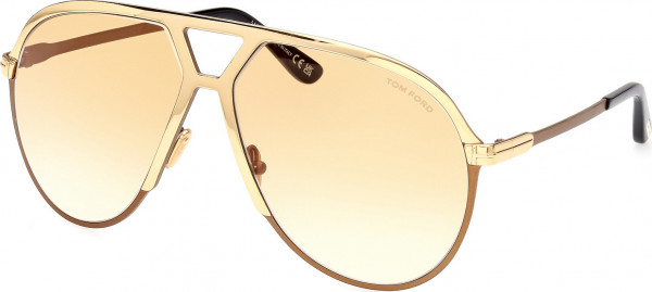 Tom Ford FT1060 XAVIER Sunglasses, 30F - Shiny Deep Gold / Shiny Deep Gold