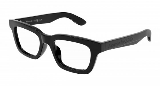 Alexander McQueen AM0392O Eyeglasses, 001 - BLACK with TRANSPARENT lenses