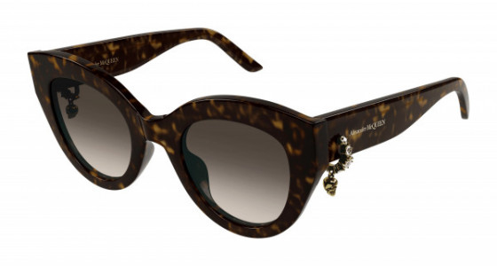 Alexander McQueen AM0417S Sunglasses, 002 - HAVANA with BROWN lenses
