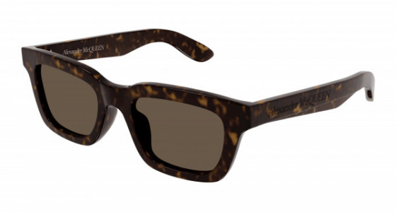 Alexander McQueen AM0392S Sunglasses, 002 - HAVANA with BROWN lenses