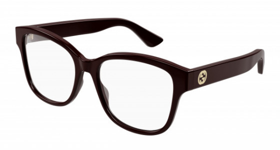 Gucci GG1340O Eyeglasses, 004 - BURGUNDY with TRANSPARENT lenses