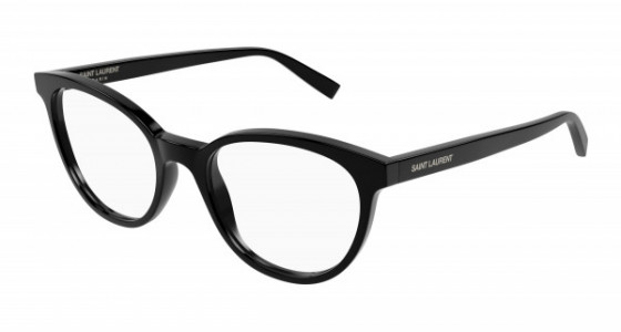 Saint Laurent SL 589 Eyeglasses, 001 - BLACK with TRANSPARENT lenses