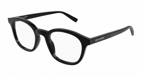 Saint Laurent SL 588 Eyeglasses, 001 - BLACK with TRANSPARENT lenses