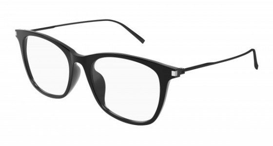 Saint Laurent SL 580/F Eyeglasses, 001 - BLACK with TRANSPARENT lenses