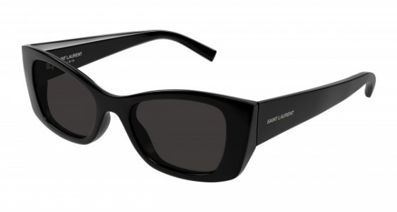 Saint Laurent SL 593 Sunglasses, 001 - BLACK with BLACK lenses