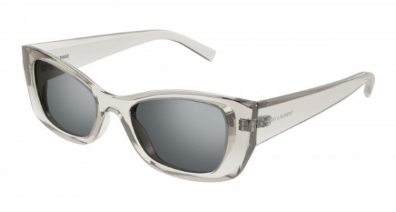 Saint Laurent SL 593 Sunglasses, 003 - BEIGE with SILVER lenses