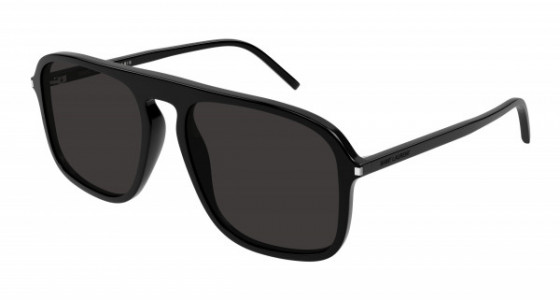 Saint Laurent SL 590 Sunglasses, 001 - BLACK with BLACK lenses