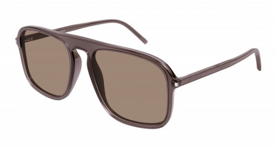 Saint Laurent SL 590 Sunglasses, 003 - BROWN with BROWN lenses