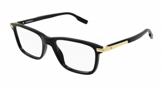 Montblanc MB0277O Eyeglasses, 005 - BLACK with TRANSPARENT lenses