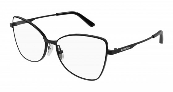 Balenciaga BB0282O Eyeglasses, 001 - BLACK with TRANSPARENT lenses